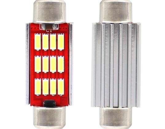 LED-Lampen canbus 4014 12smd festoon c5w c10w c3w 36mm weiß 12v 24v amio 01289
