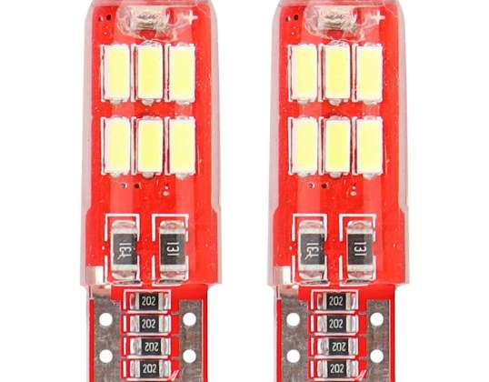 LED λάμπες canbus 15smd 4014 t10e w5w silca white 12v amio 01443