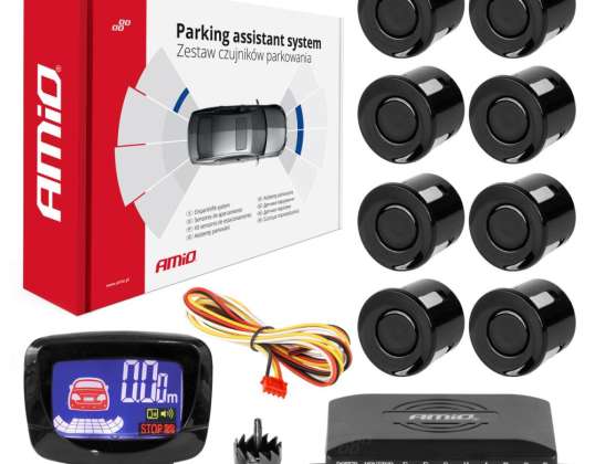 Kit de capteurs de parking 8 capteurs noir amio 01559