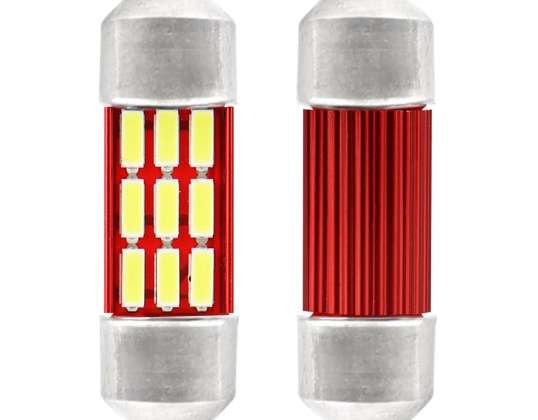 Светодиодные лампы canbus 4014 12smd гирлянда c5w c10w c3w 31mm белые 12v 24v amio 01631