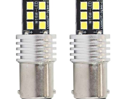 LED-pærer canbus 2835 15smd 1157 bay15d p21/5w hvit 12v 24v amio 01641