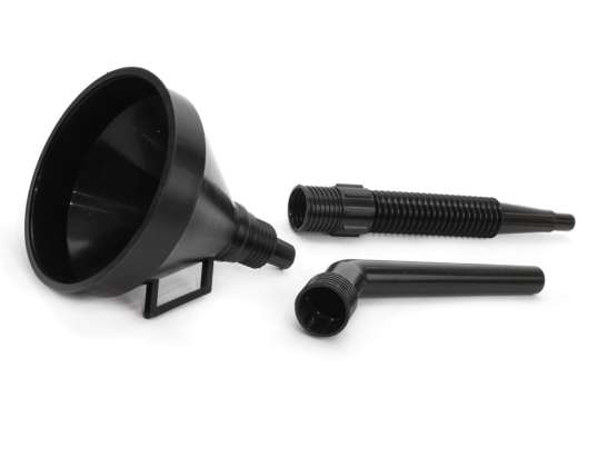 Funil Flexível Preto Universal com Filtro 3 Peças para Combustível, Líquidos e Água 13 cm amio 02006