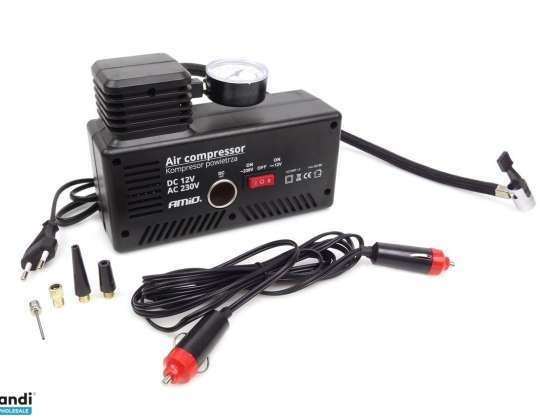 Compresseur de voiture pompe 12v 230v acomp 13 amio 02188