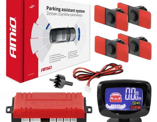 Parkering sensor sæt back sensor led graf 4 sorte indvendige 16,5 mm amio 02257