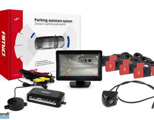 Parking Sensor Set tft01 4 3" with HD Camera 310 4 Black Internal Sensors