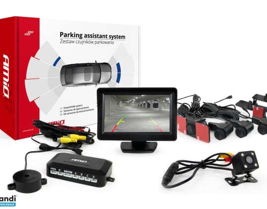 Parking Sensor Set tft01 4 3" with hd camera 315 led 4 black indoor sensors
