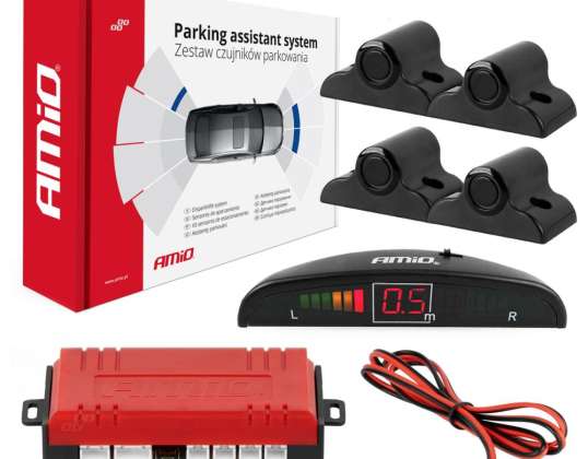 Kit de capteurs de stationnement arrière LED 4 noirs 19 mm camion bus amio 02279