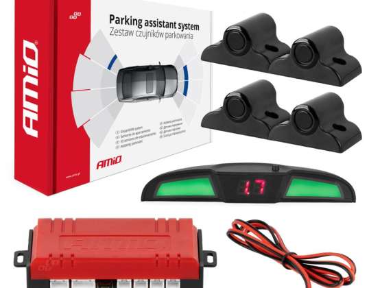 Kit de capteurs de stationnement avec 4 capteurs noirs de 19 mm pour camions/autobus Amio 02286