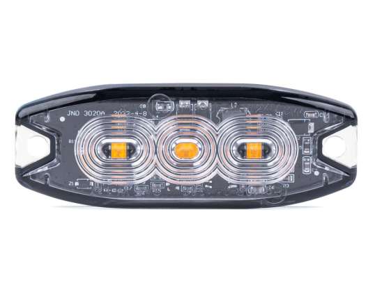 Flache Warnblitzleuchte 3 LED R65 R10 12/24V AMIO 02297