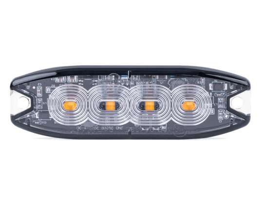 Flachwarnleuchte 4 LED R65 R10 12 24V Amio 02298