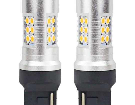 LED-Lampen Canbus 3030 24SMD T20 WY21W orange amber 12V 24V AMiO 02393