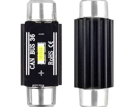 Λαμπτήρες LED canbus 1860 1smd ultra φωτεινοί festoon c5w c10w c3w 36mm λευκοί 12v 24v amio 02442