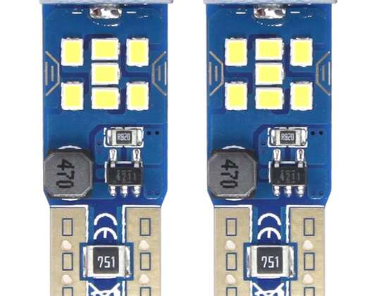 LED žárovky canbus 21smd ultrajasné 2016 t10 w5w bílé 12v 24v amio 02445
