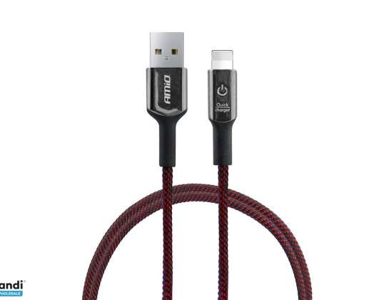 USB iPhone Lightning-kabel met LED 1 m uc 10 amio 02527