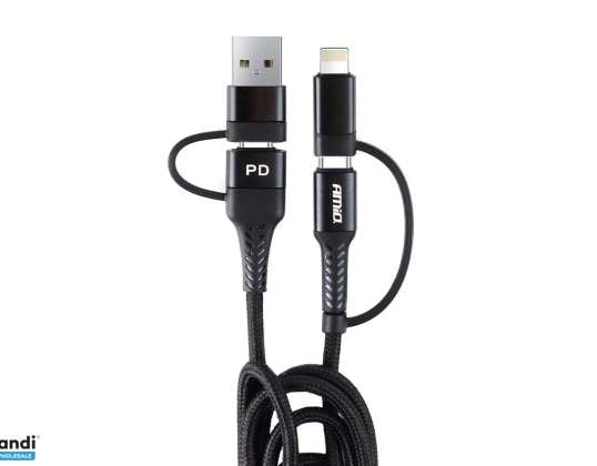 Kabel usb usb c 3w1 iphone lightning usb usb c 1m uc 15 amio 02547