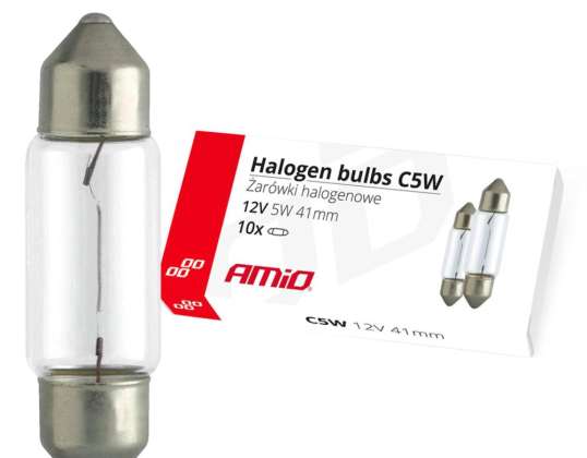 Halogenlampen c5w festoon 41mm 12v 10 stk. amio 02554