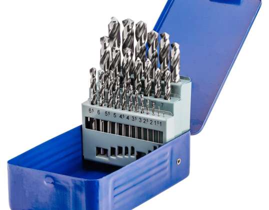 Σετ τρυπών για χάλυβα και σίδηρο NWKa Basic M 25. 1.0 13.0 mm. λειασμένα. HSS 25 τεμ.