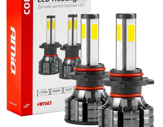 LED automobilinės lemputės COB serija HB4 6500K AMIO 02847