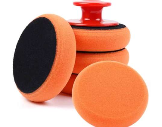 Ensemble d'éponges pour cirage et polissage avec poignée 125 mm 5 pcs. amio 02903