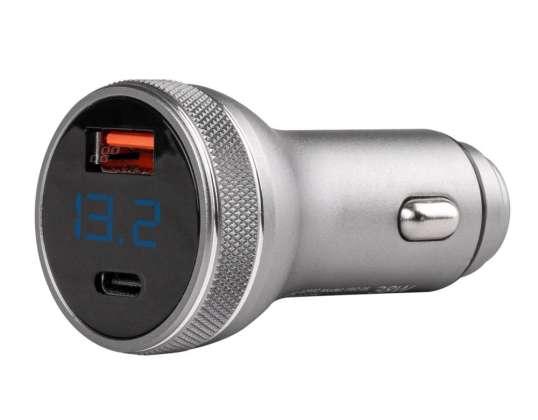 Cargador de coche con voltímetro 38w pch pro 06 usb usb c 12v 24v amio 02932