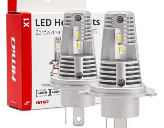 LED-Autolampen Serie X1 H4/H19 6500K Canbus AMiO 02965