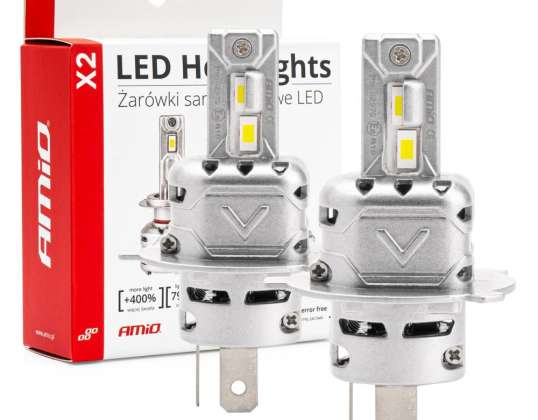 LED Automobillampen Serie X2 H4/H19 6500K Canbus AMiO 02972