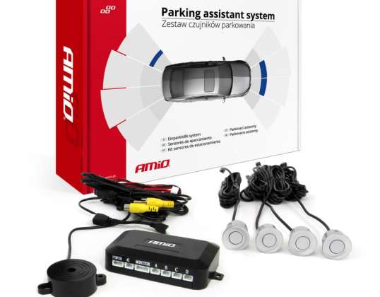 Parkeersensorenkit voor camera en LCD-display zilver 22mm amio 02990