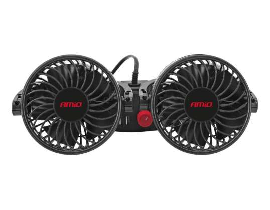 Auto ventilaator kaela toe jaoks USB laadijaga 12V AMiO 03009