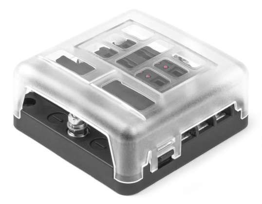 Fuse Box with Negative Rail LED 6 Sockets amio 03038