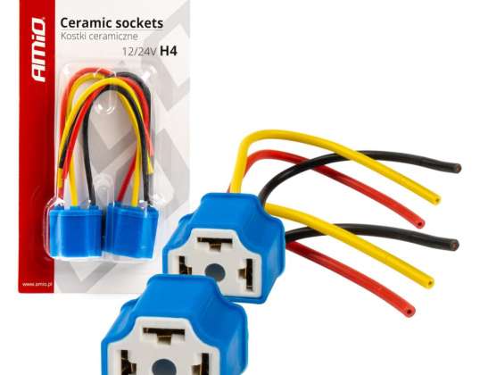 Simple ceramic block H4 socket plug Amio 03052
