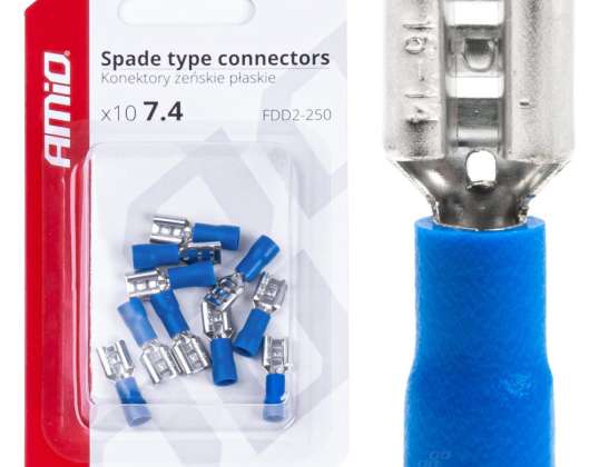Isolierte flache weibliche Stecker 7.4mm 1.5 2.5mm2 15a 10 Stück amio 03067