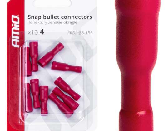 Izolované ženské konektory kulaté válcové 4mm 0.5 1.5mm2 10a 10 ks amio 03072