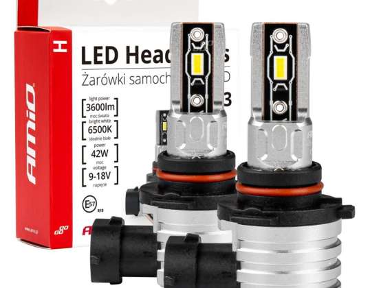 H mini HB3 9005/HIR1 9011/H10 6500K Canbus AMiO 03334 LED otomobil ampulleri