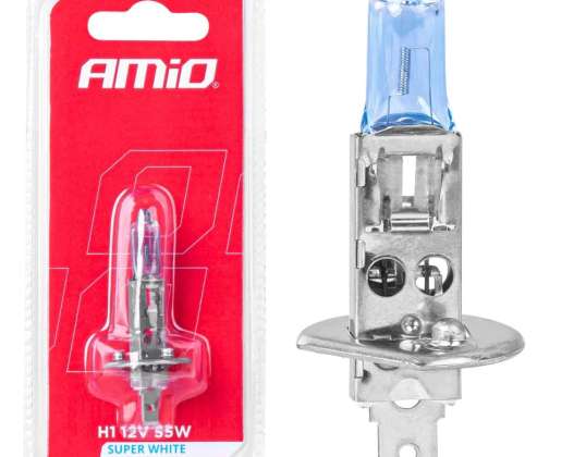 Halogenlampe H1 12V 55W super weiß 1 Stück Blister Amio 03359