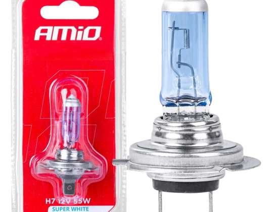 Bombilla halógena H7 12V 55W super blanca 1ud. blister amio 03364