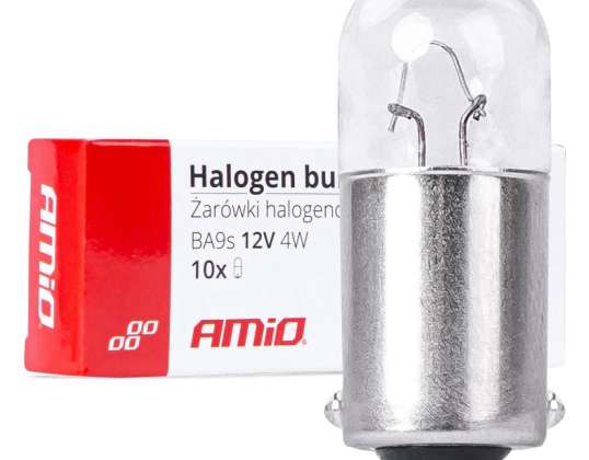 Bombillas halógenas T4W 12V 4W BA9S 10ud. Amio 03370