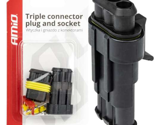 Connecteur hermétique Superseal 3 broches amio 03519