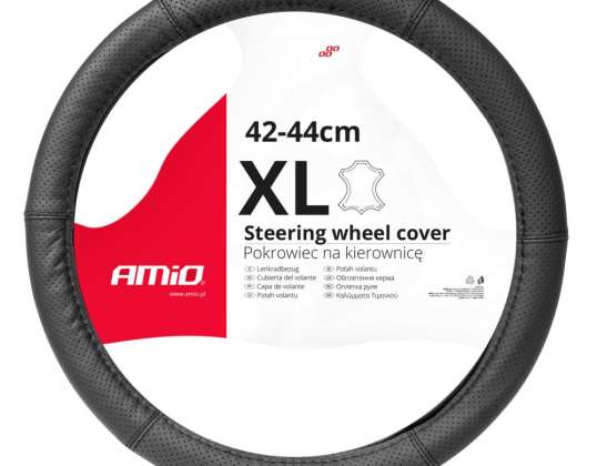 Perforovaný kožený obal na automobilový volant XL 41-43 cm SWC 50 XL Amio 03558