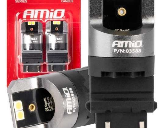 Żarówki led canbus pro series 3157 p27/7w 4x3030 smd white 12/24v amio 03588