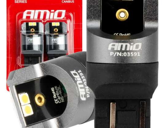 Bombillas LED canbus pro series w21/5w 4x3030 smd blanco 12v 24v amio 03591