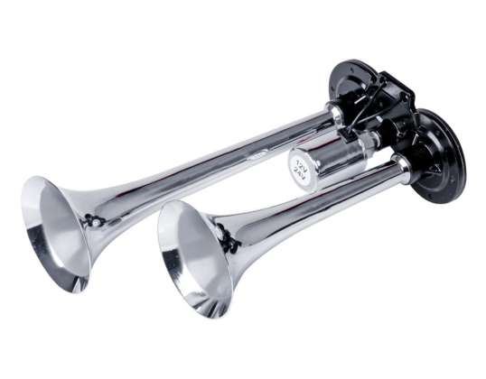 Klakson Signalhorn Doppelfanfare Chrom 12V 24V amio 03617