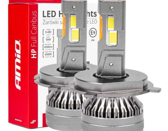 Auto LED Lampen HP Full Canbus Serie H4/H19 12V 24V 6500K amio 03673