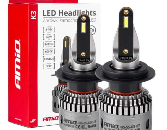 Auto LED Lampen k3 h7 Serie 12v 6000k canbus amio 03683