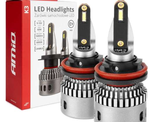 Bombillas LED para coche serie K3 H8 H9 H11 H16 12 V 6000 K CAN-BUS Amio 03686