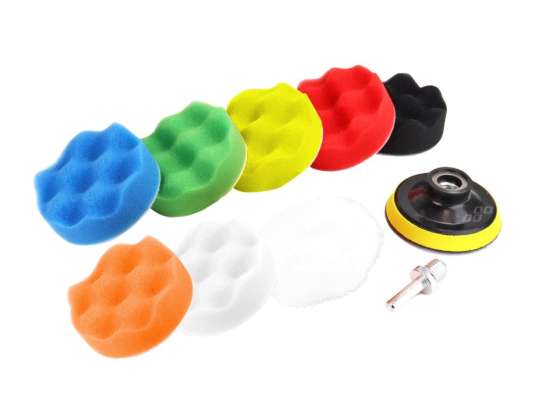 Ensemble de éponges de polissage éponges de polissage 8 pièces disque 80 mm adaptateur M14 amio 03699