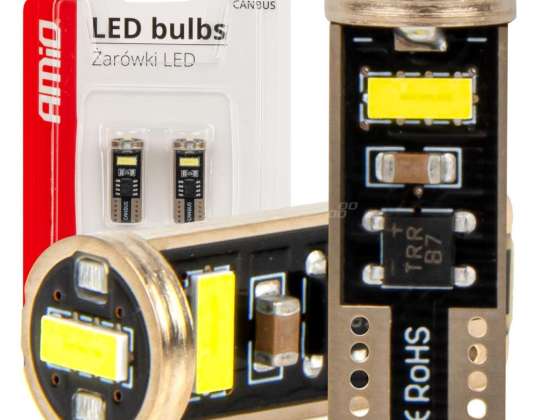 LED bulbs canbus t10e w5w 3x2055 smd white 12v 24v amio 03720