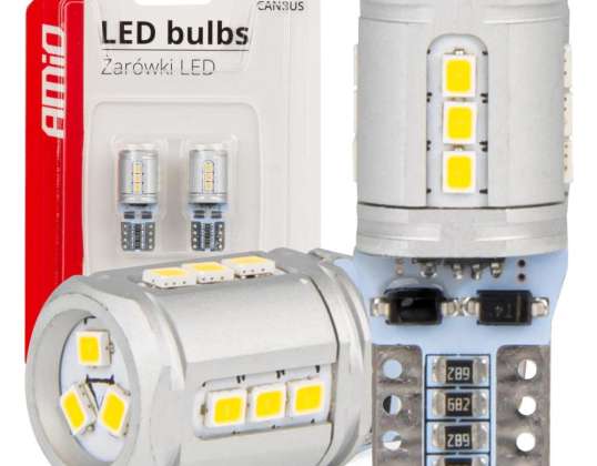 LED bulbs canbus t10e w5w 15x2016 smd white 12v 24v amio 03723