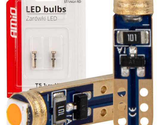 LED-Lampen Standard rot w1w t5 12v 3030 1led hp amio 03727