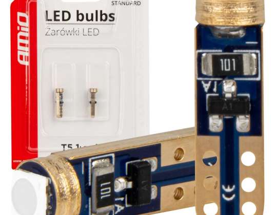 LED крушки стандартни зелени зелени w1w t5 12v 3030 1led hp amio 03729
