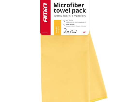 Mikrofiber yıkama, temizlik, araç içi temizlik bezi 30x40 cm 2 adet amio 03745